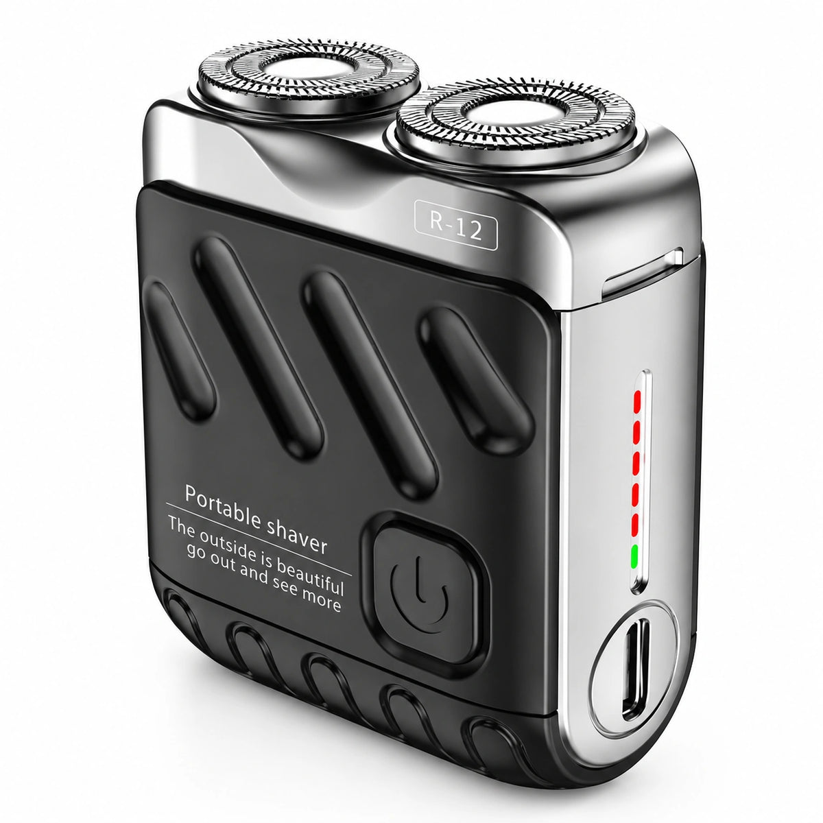 Glowlysta Mini Electric Shaver for Men, Dual-Ring Rotary Cordless Wet & Dry