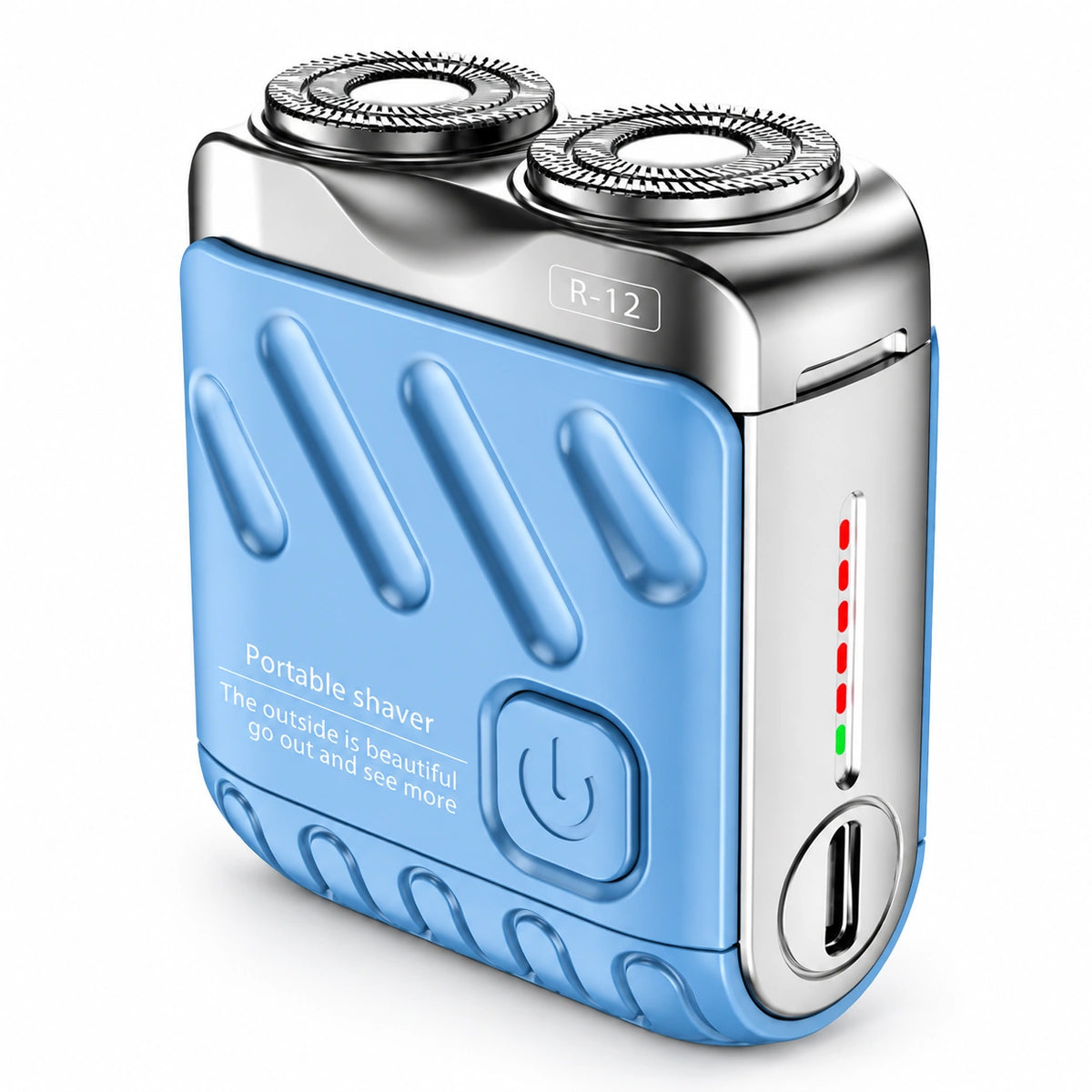 Glowlysta Mini Electric Shaver for Men, Dual-Ring Rotary Cordless Wet & Dry